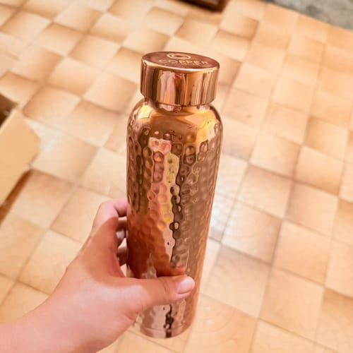 Customer photo review of Hammered Pure Copper Water Bottle 950ml