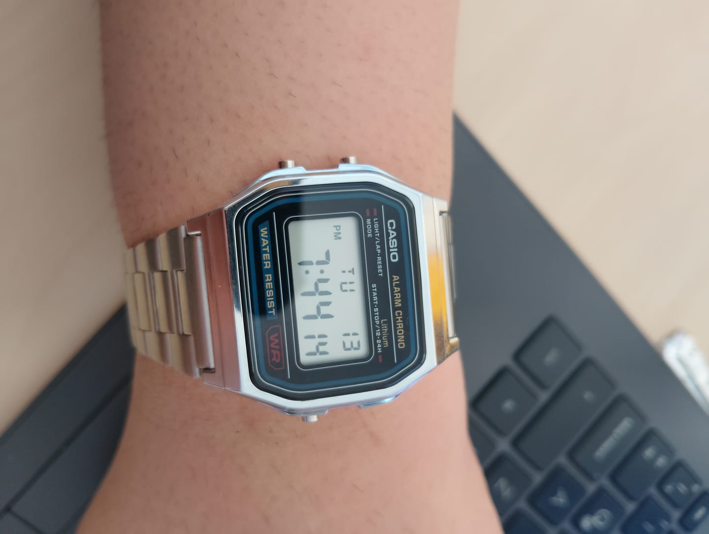 Customer photo review of Reloj Casio Vintage A158WA-1DF Azul/Plateado