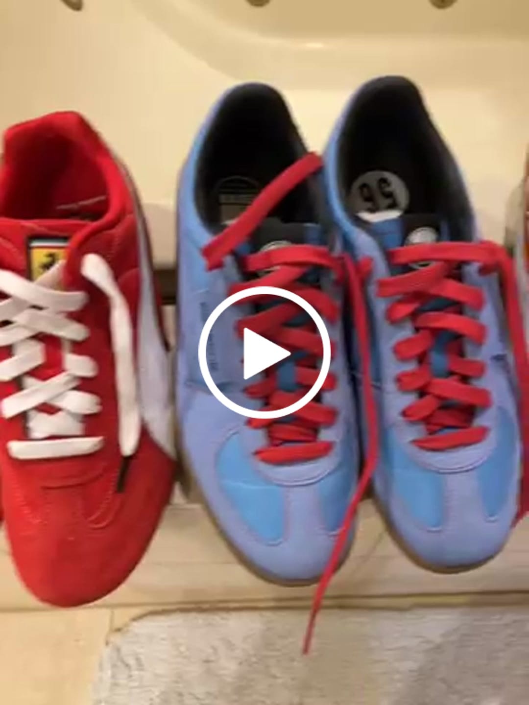 Customer video review of Men's Racing Sneaker in Blue Suede