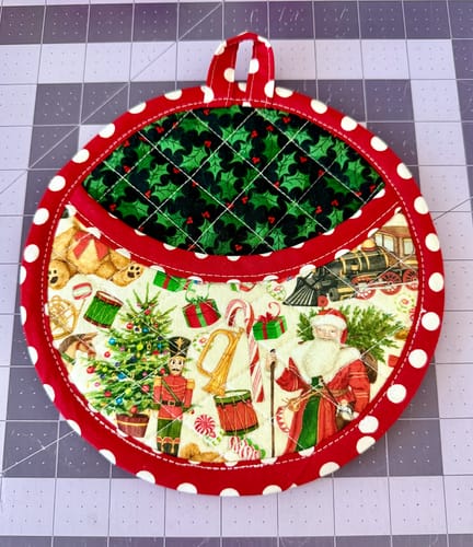 Customer photo review of Quilted Potholder Parade Sewing Pattern with Holiday Version | Digital PDF