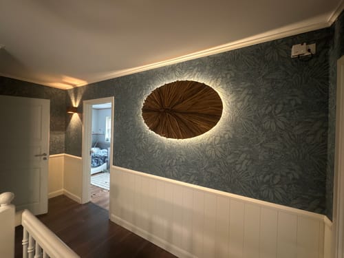 Customer photo review of Wandlampe Holz LUNAR
