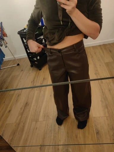 Customer photo review of Giselle High Waisted Leather Pants