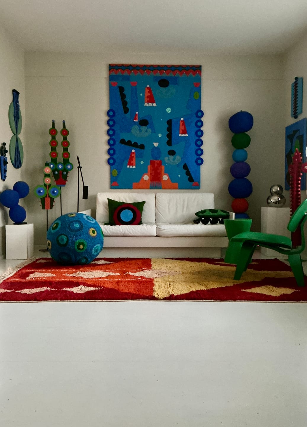 Customer photo review of Khaka- Custom Bold Geometric Beni Ourain Rug – Red Orange Yellow Shag Wool Carpet  | Custom-Rug (Made to Order)