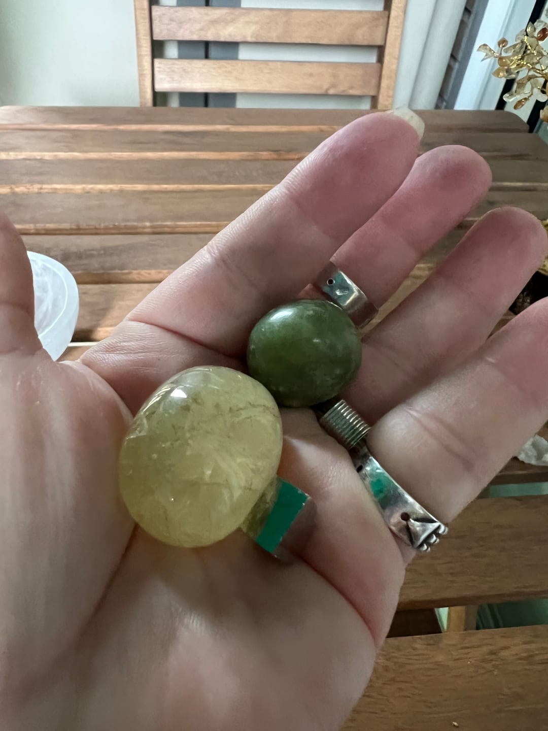 Customer photo review of Jade verde Rodado | Abundancia - Buena Suerte