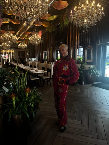 Customer photo review of ADA AFRICAN PRINT BOMBER SET [RED]