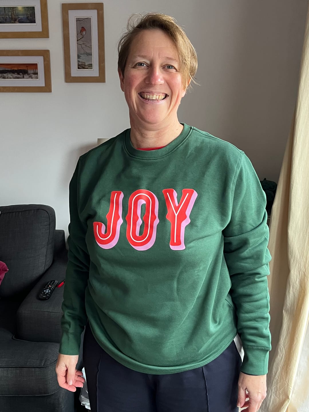Customer photo review of JOY Christmas Sweatshirt