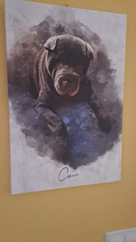 Customer photo review of Foto de tu mascota en estilo acuarela | Regalo para cachorros, perros y gatos