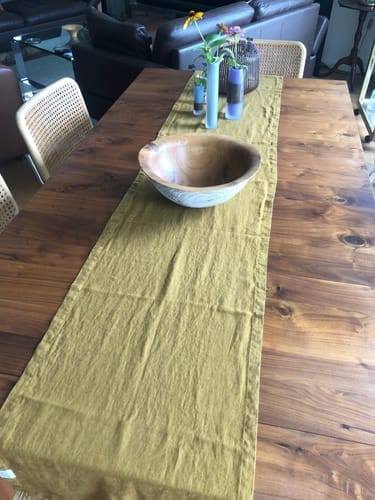 Customer photo review of LIMITED EDITION Bronze Linen Table Runner