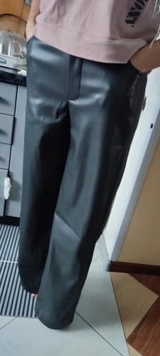 Customer photo review of Giselle High Waisted Leather Pants
