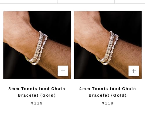 Customer photo review of 4mm Tennis Iced Chain Bracelet (Gold)