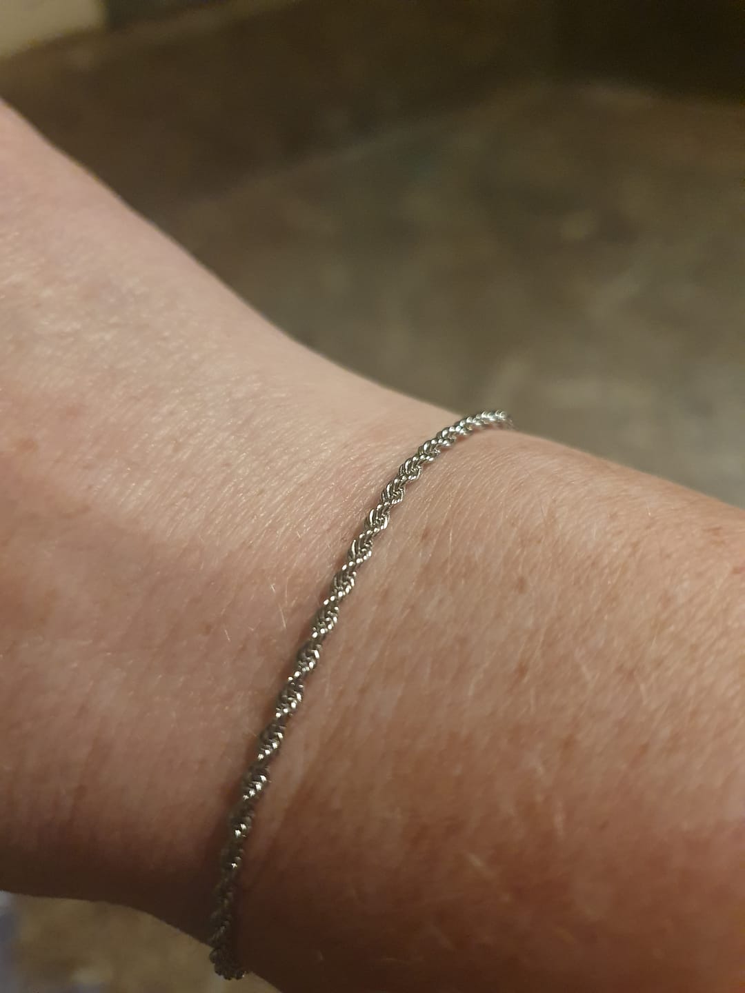 Customer photo review of Rope Chain Bracelet in Silver