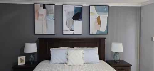 Customer photo review of Soothing Space, Abstract Art Trio