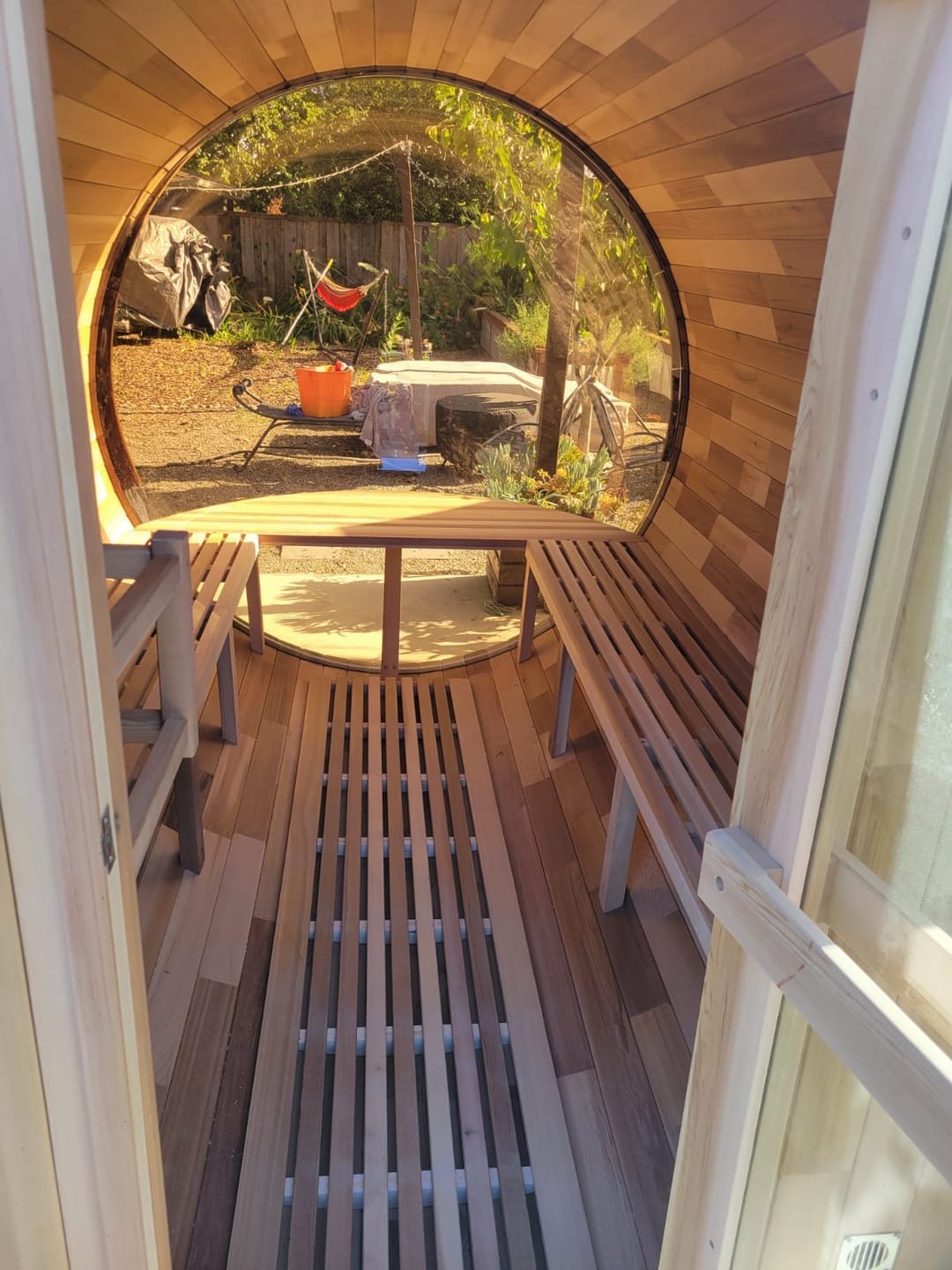 Customer photo review of Smartmak® 6-8 people Barrel Sauna with Panoramic View  - Barrel 7