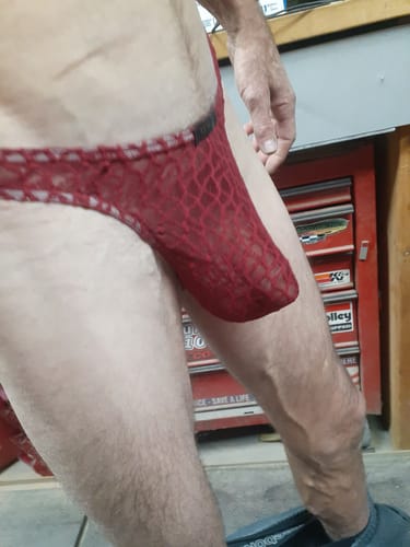 Customer photo review of Men's Breathable Mesh Thongs