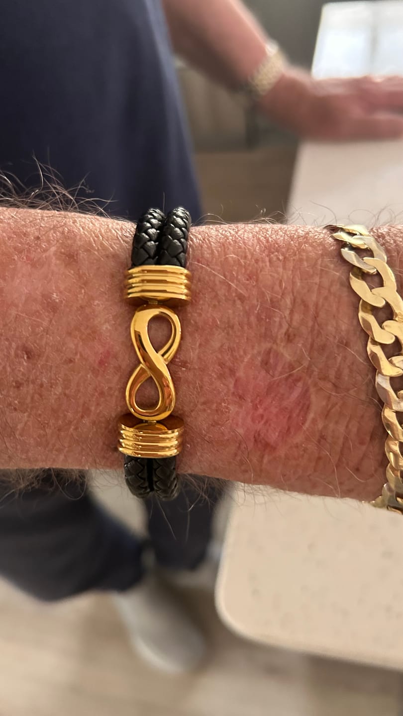Customer photo review of EternaLink Double Braided Gold Infinity Bracelet