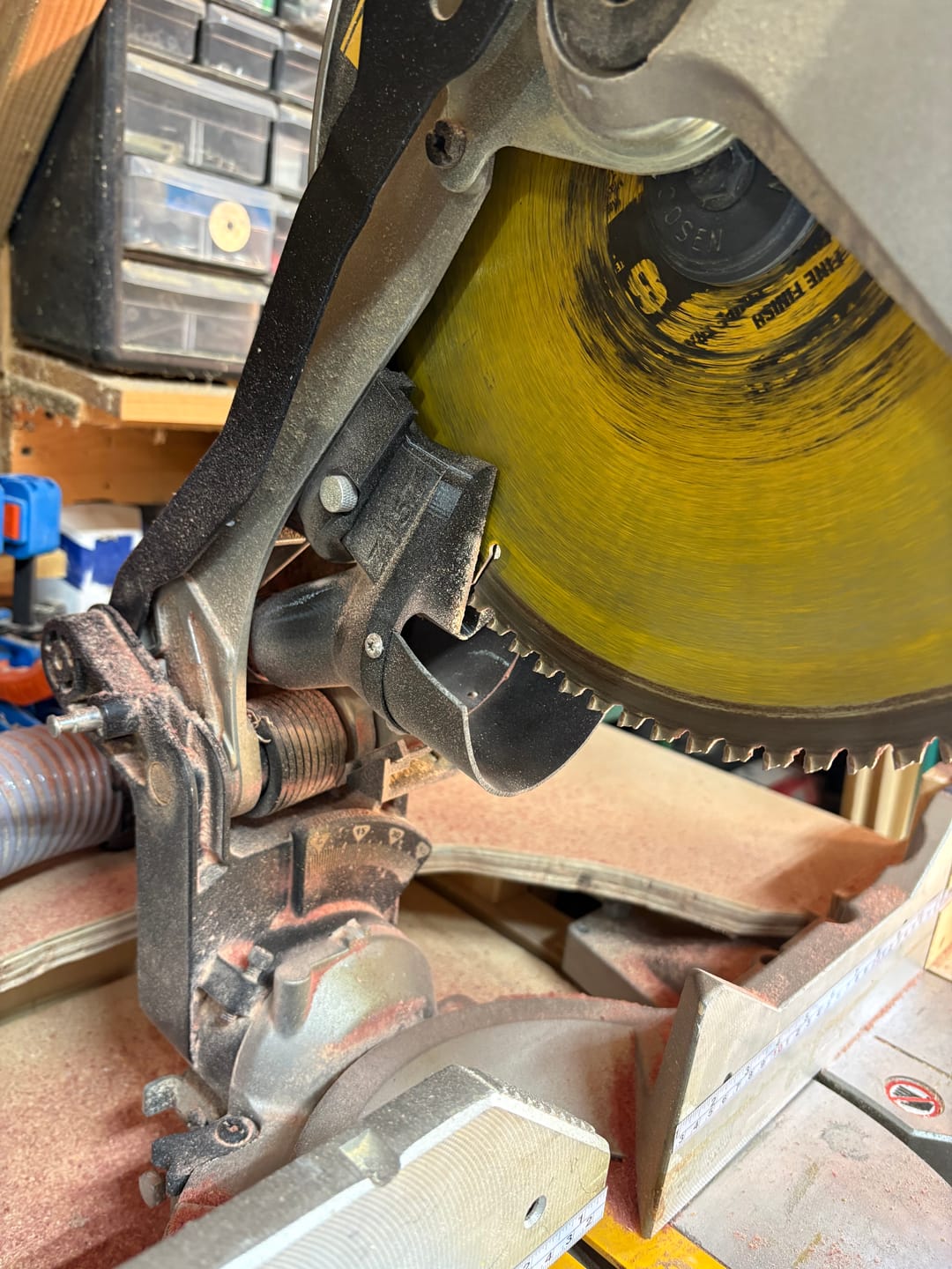 Customer photo review of Dewalt DW715/716 12" Non-Sliding Miter Saw Dust Collection