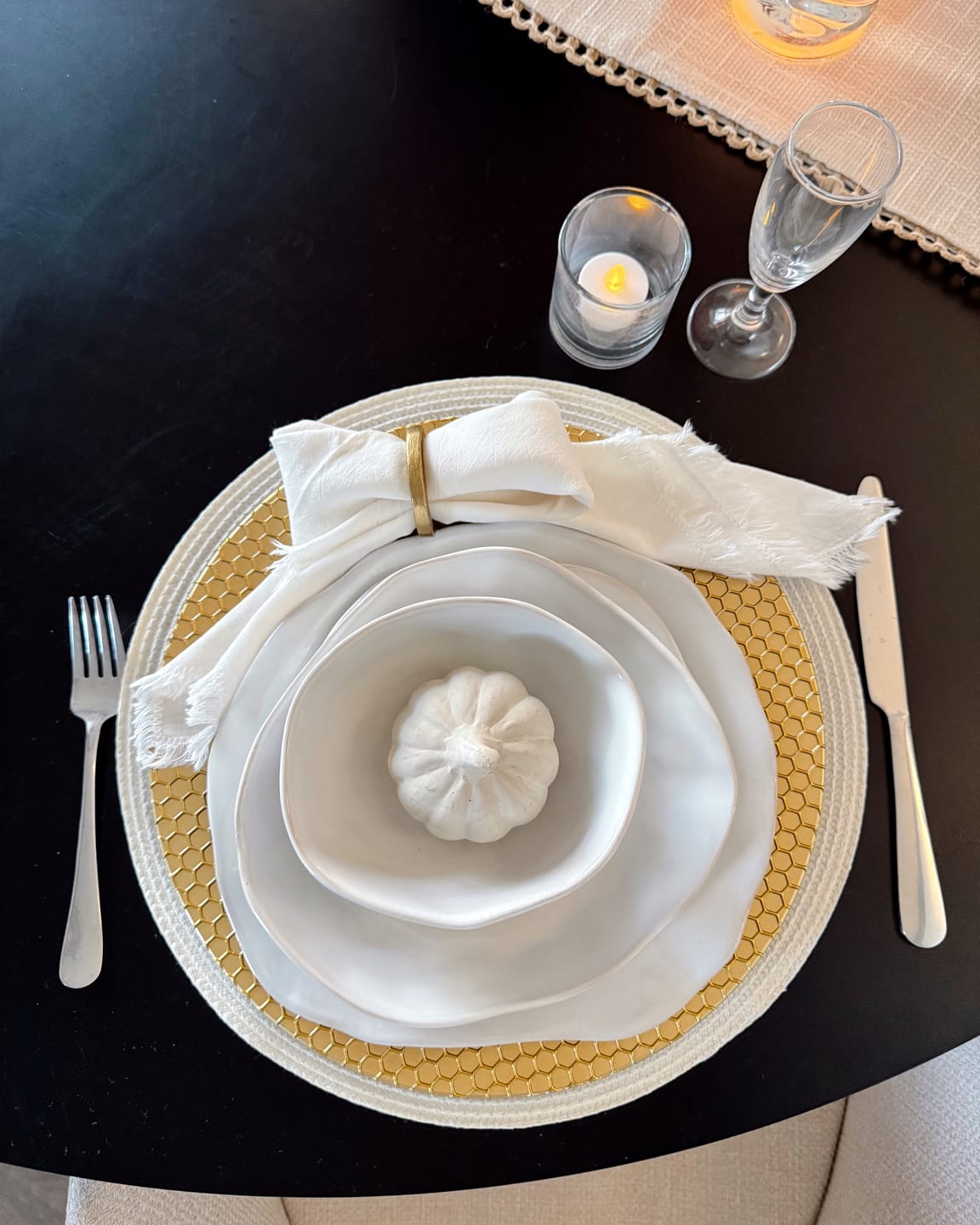 Customer photo review of 16-Piece Stoneware Set-Pearl White