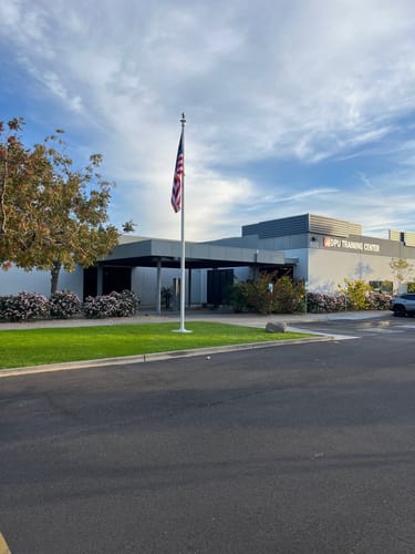 Customer photo review of Deluxe Flag Arrangements For Internal Halyard Flagpoles - Aircraft Cable