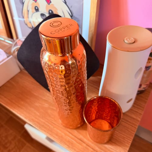 Customer photo review of Hammered Copper Gift Set - 2 Bottles & 2 Mugs