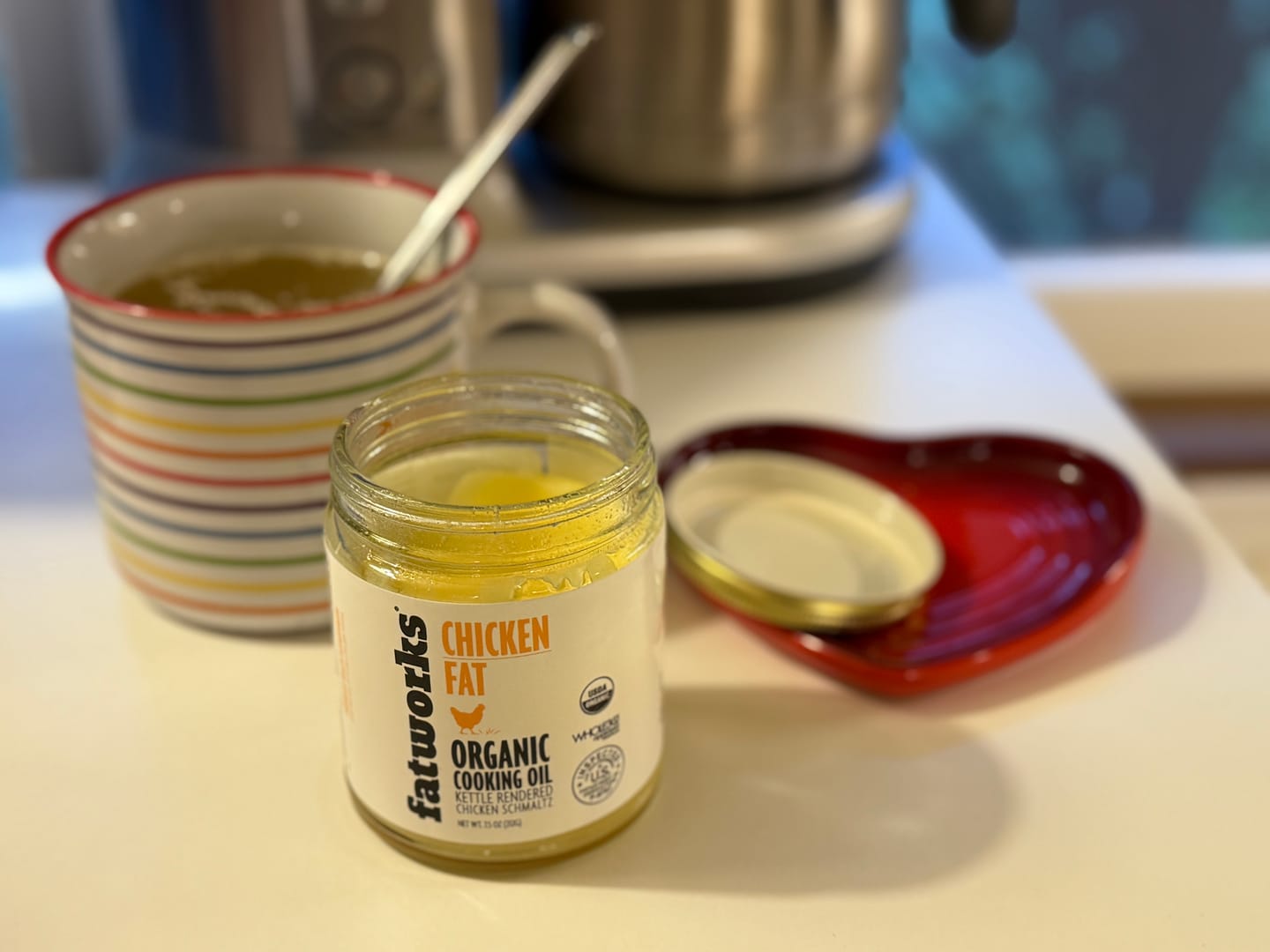 Customer photo review of Organic Free Range Chicken Fat a.k.a. Chicken Schmaltz (7.5 oz)