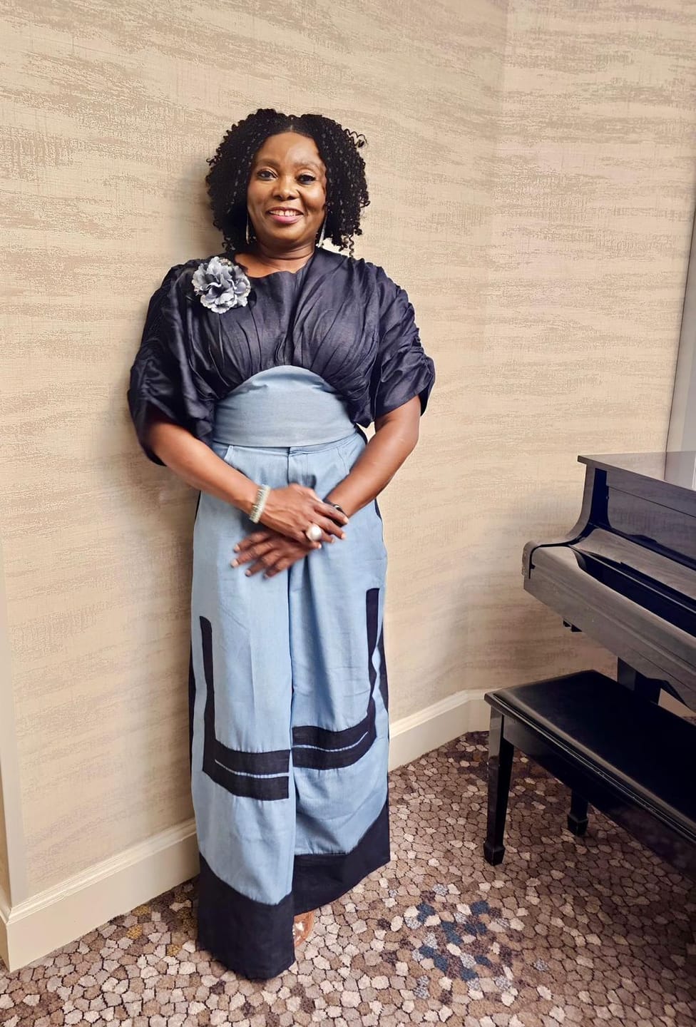Customer photo review of Sky 2-Tone Denim Set | Blue