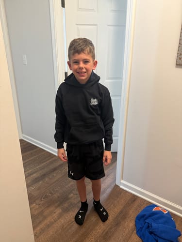 Customer photo review of Joshua 1:9 'Lion' Youth Performance Shorts