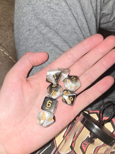 Customer photo review of Illustration Acrylic Dice Set