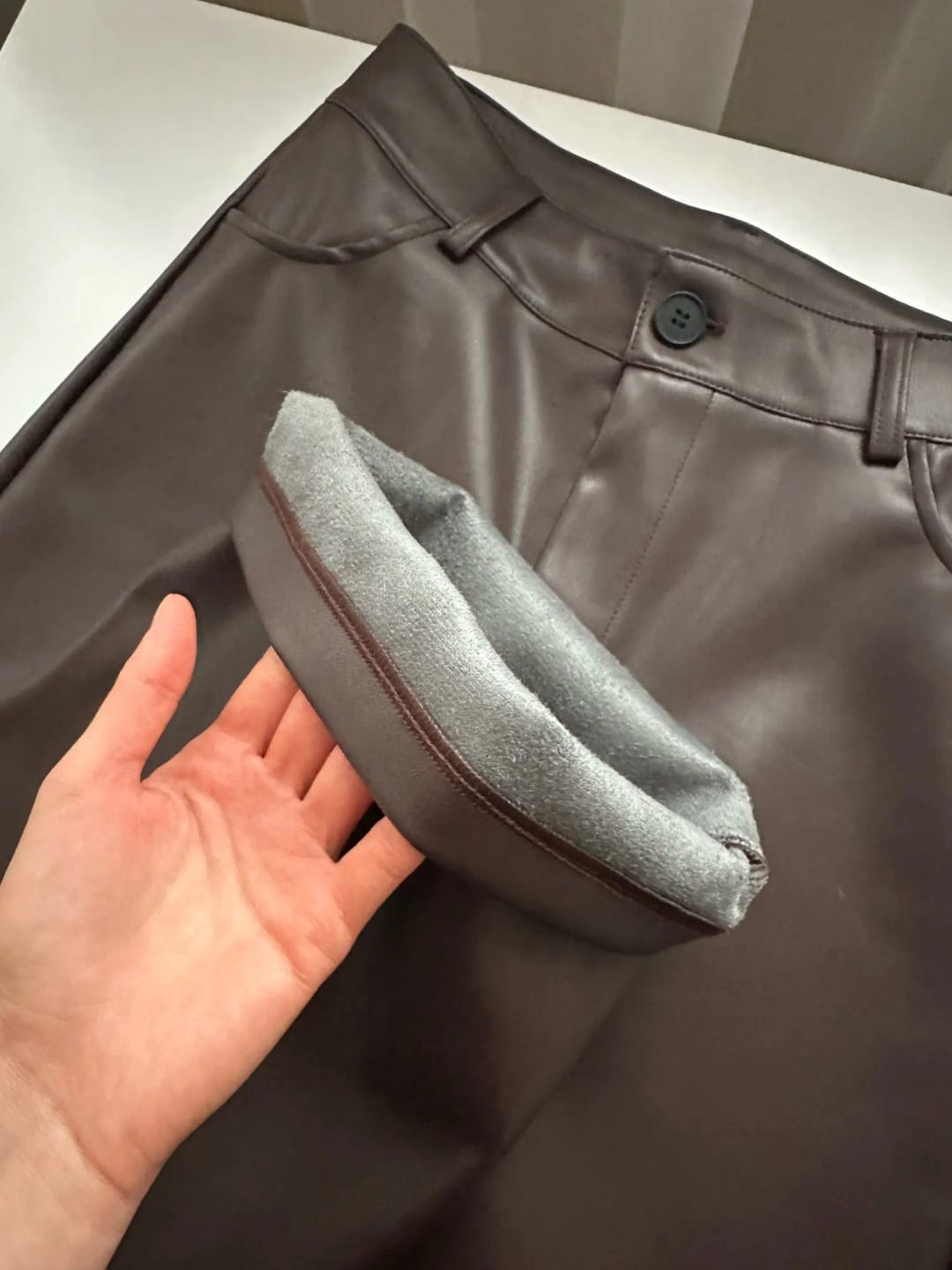 Customer photo review of Giselle High Waisted Leather Pants