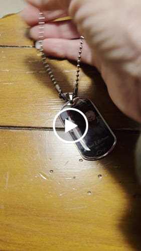 Customer video review of Custom Name Photo Dog Tag Memorial Necklace