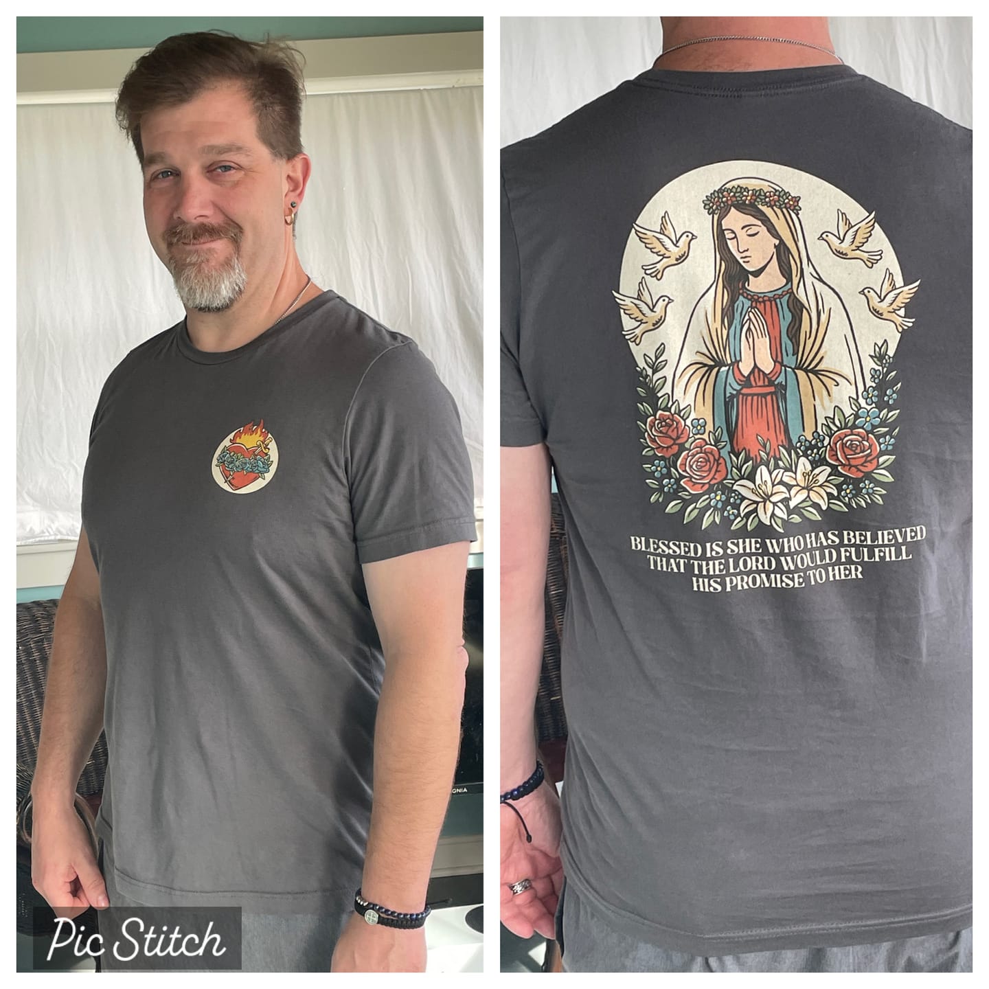 Customer photo review of Blessed Is She Mary Unisex T-Shirt