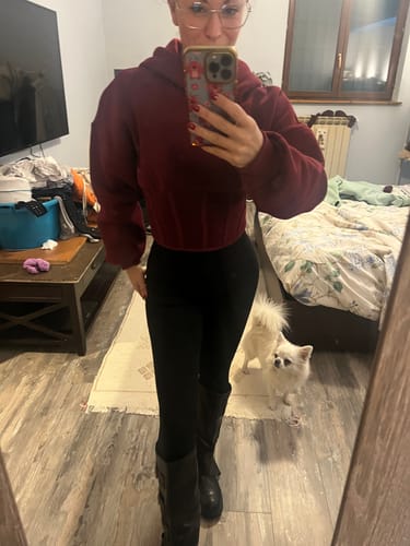 Customer photo review of Felpa Corpetto in pile - bordeaux