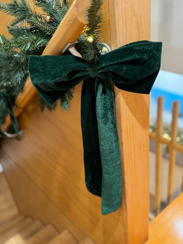 Customer photo review of Large Green Velvet Bow