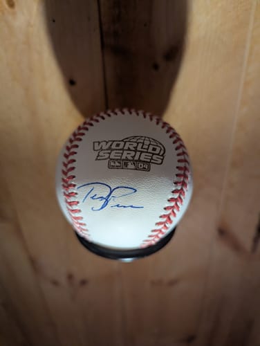 Customer photo review of Terry Francona Autographed 2004 World Series Signed Baseball Beckett COA With UV Display Case