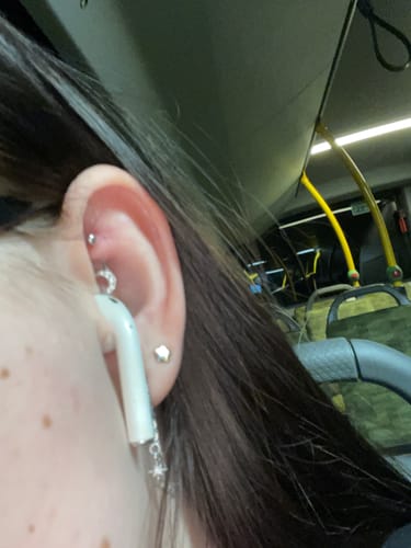 Customer photo review of Hi-Life Crescent Rook Piercing