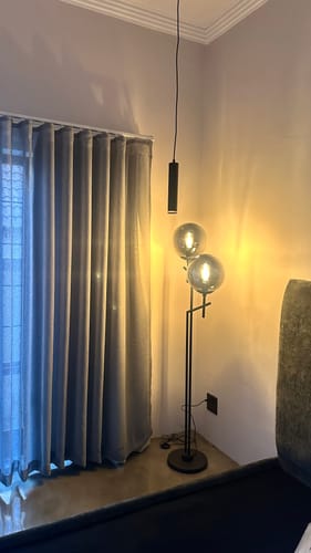 Customer photo review of Deco Duo Floor Lamp Glass and Metal