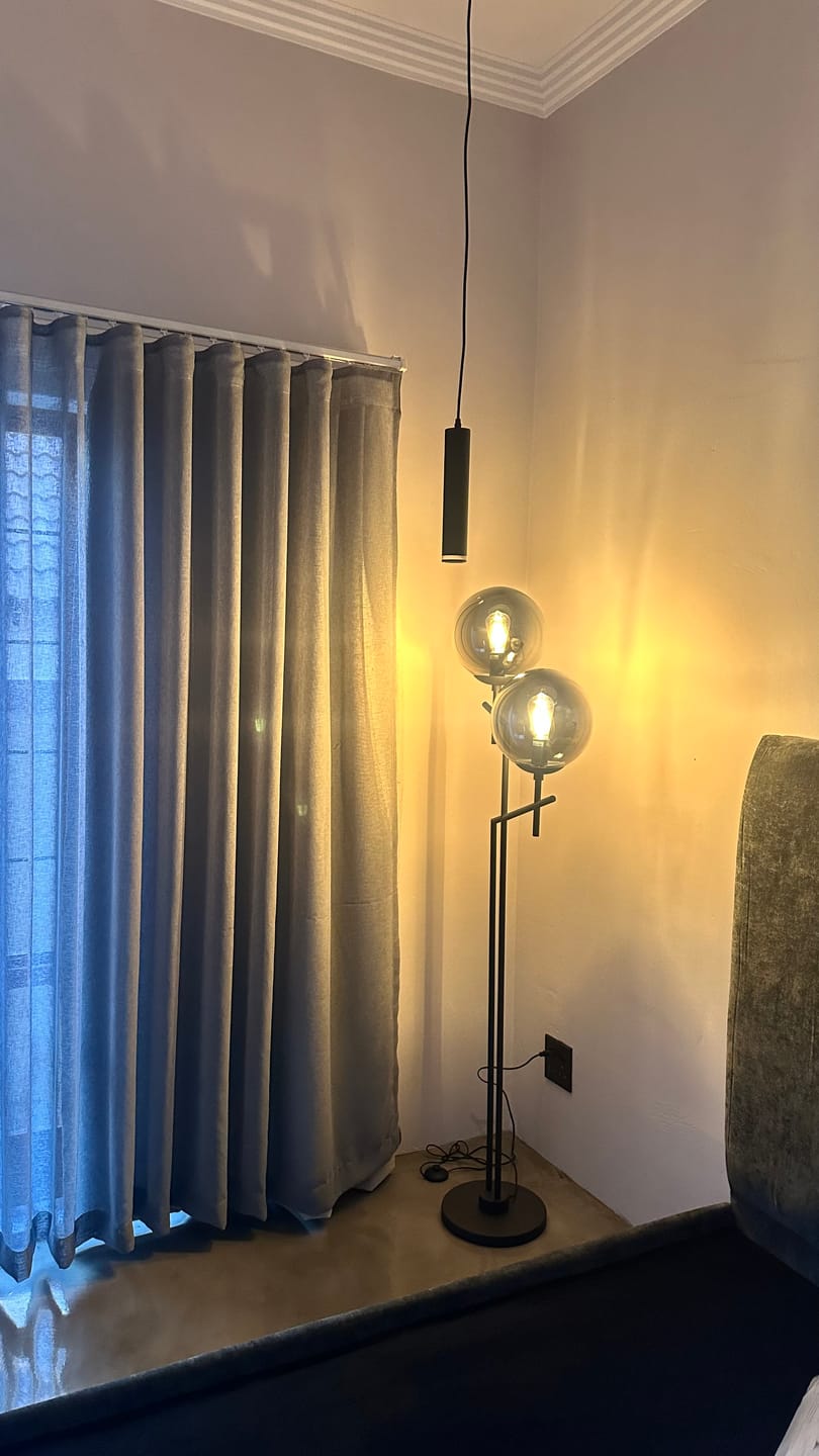 Customer photo review of Deco Duo Floor Lamp Glass and Metal