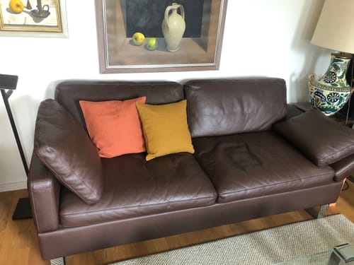 Customer photo review of Baked Clay Linen Cushion Cover