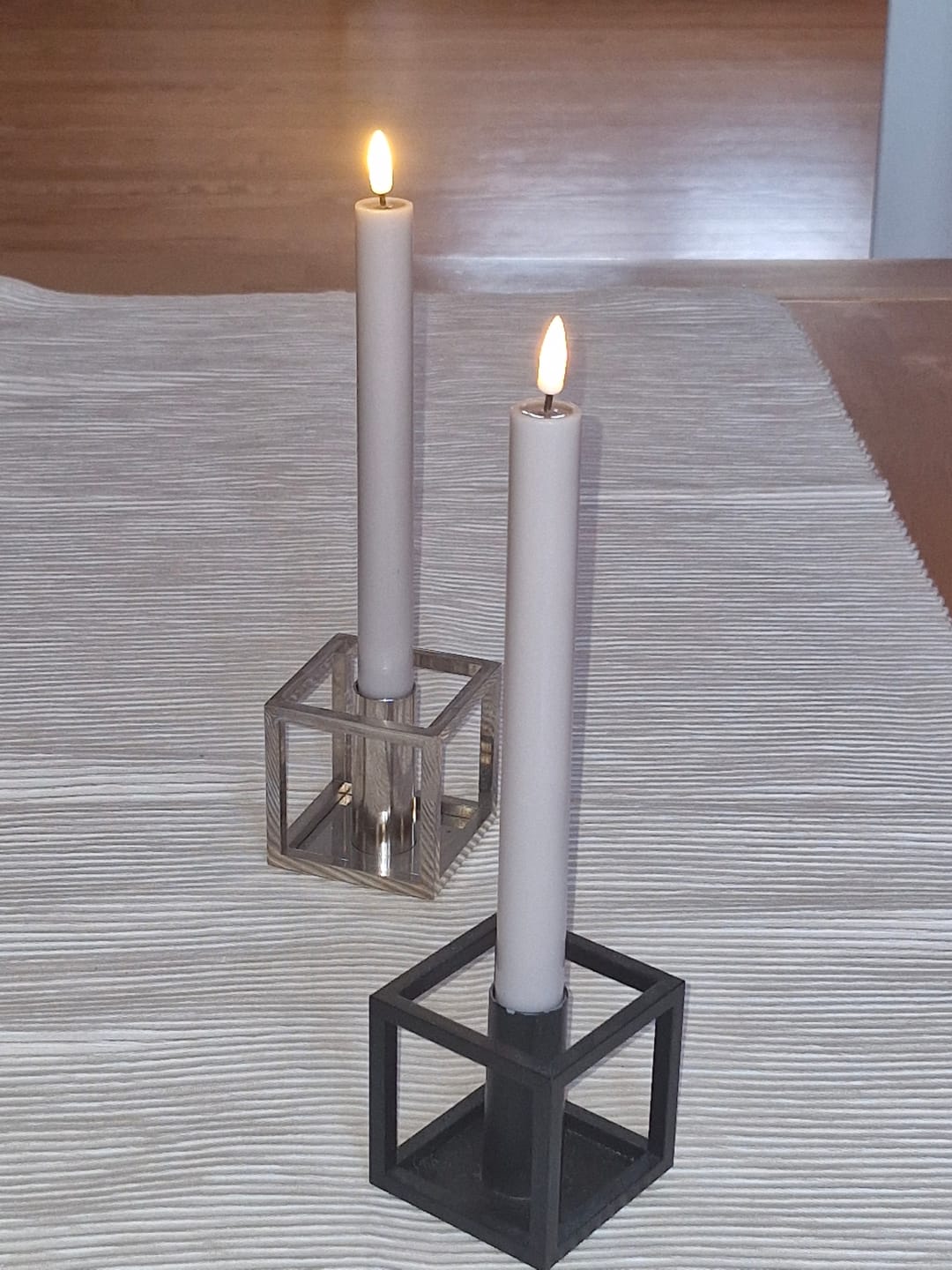 Customer photo review of LED Kronelys 2 stk, Ø 2 x 24 cm Rose