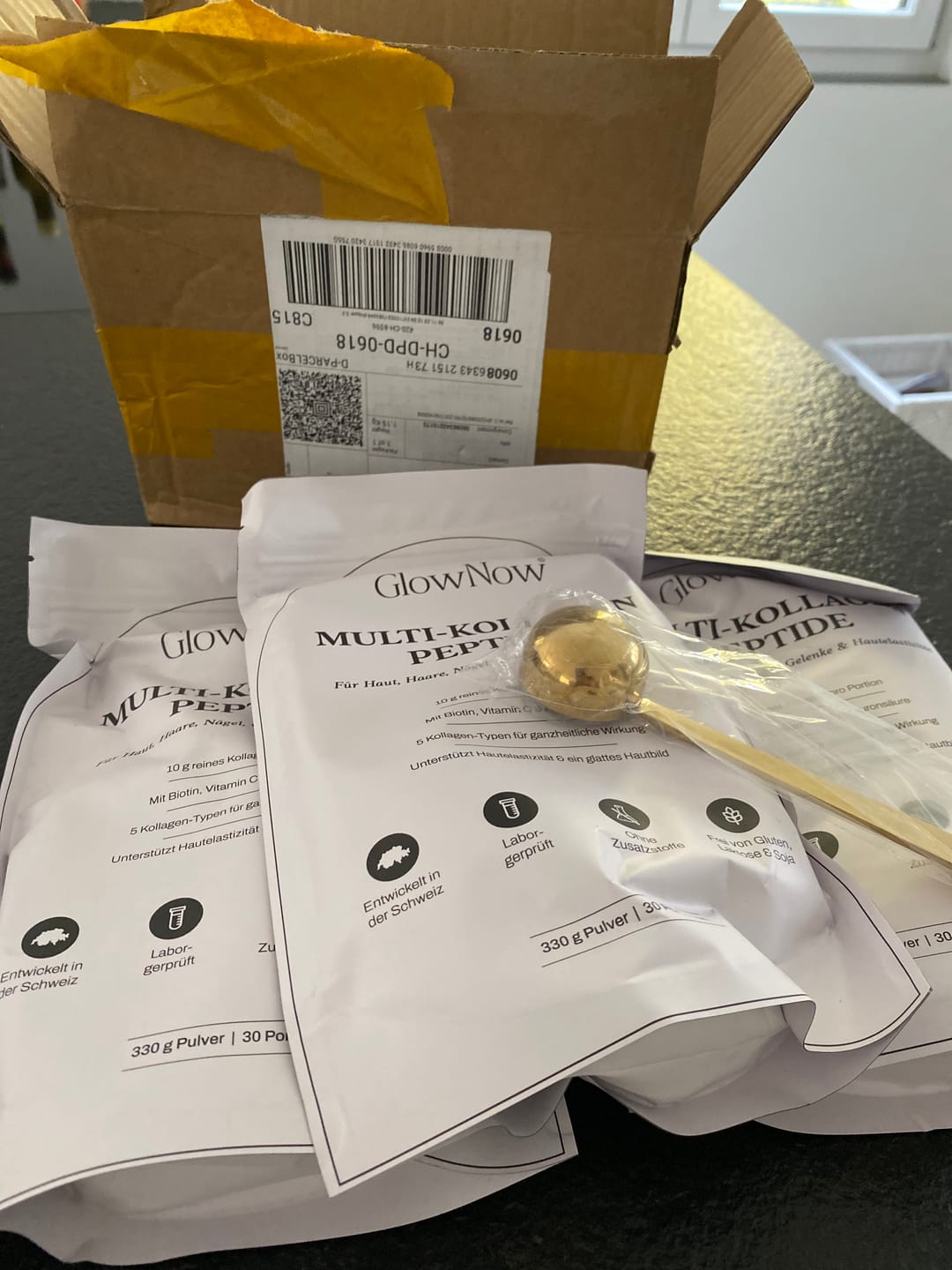 Customer photo review of GlowNow Multi-Kollagen Peptide