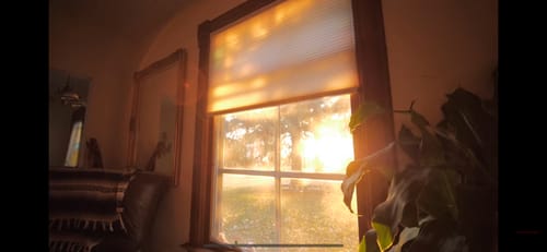Customer photo review of SmartWings Motorized Light Filtering Cellular Shades Hazel