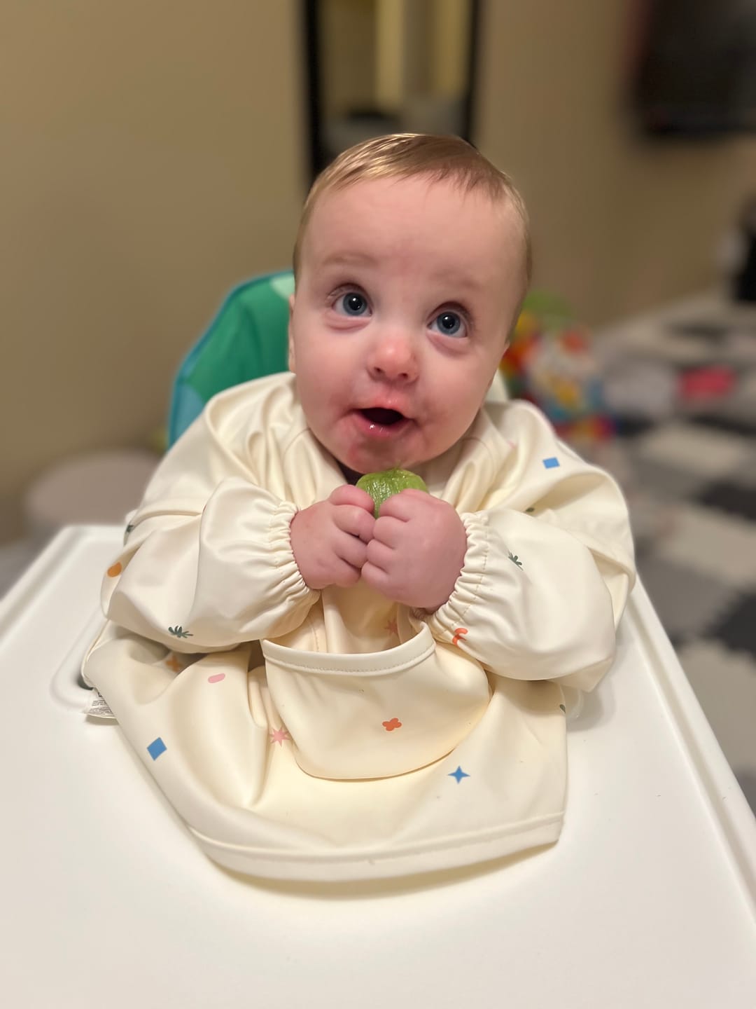 Customer photo review of Bee Clean Polyester Bib (Doodle)