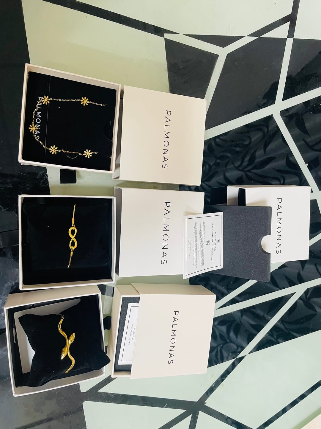 Customer photo review of Minimalist Golden Ripple Snake Bracelet