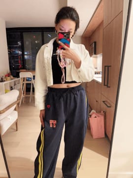 Customer photo review of Aelfric Eden Stripe Baggy Barrel Sweatpants