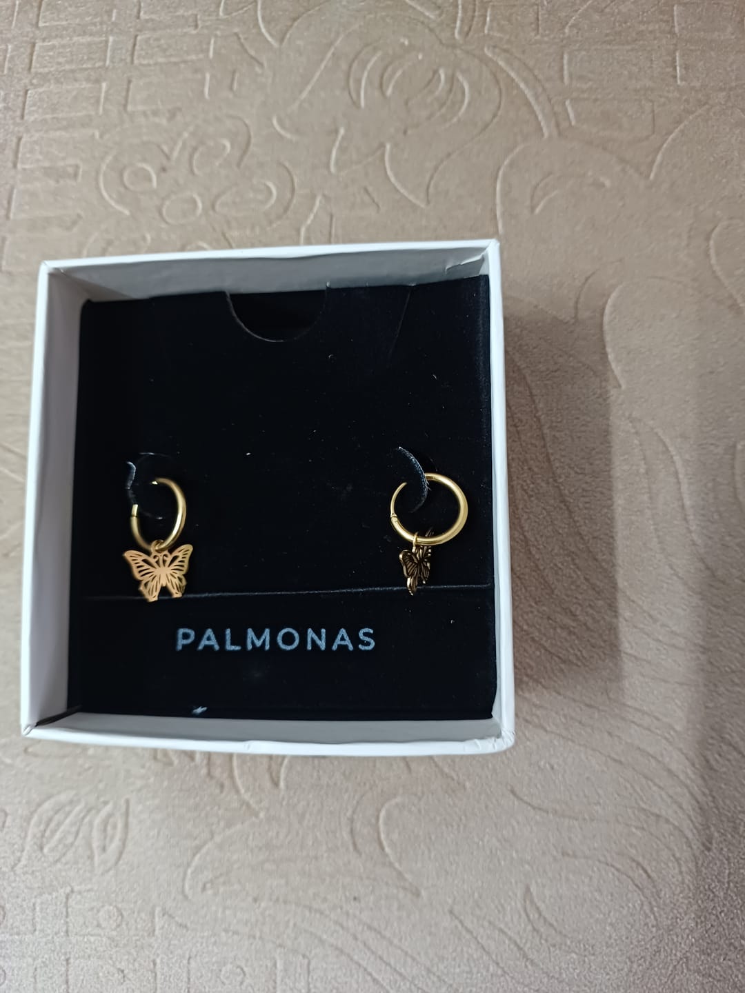 Customer photo review of Sylvia Butterfly Hoop Earrings