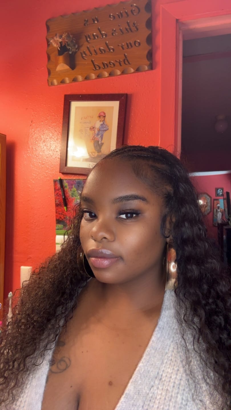 Customer photo review of Water Curly Human Hair Bundles Natural Color