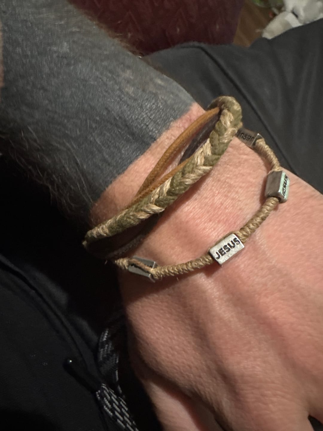 Customer photo review of Trinity Tribal WristPack- Jesus
