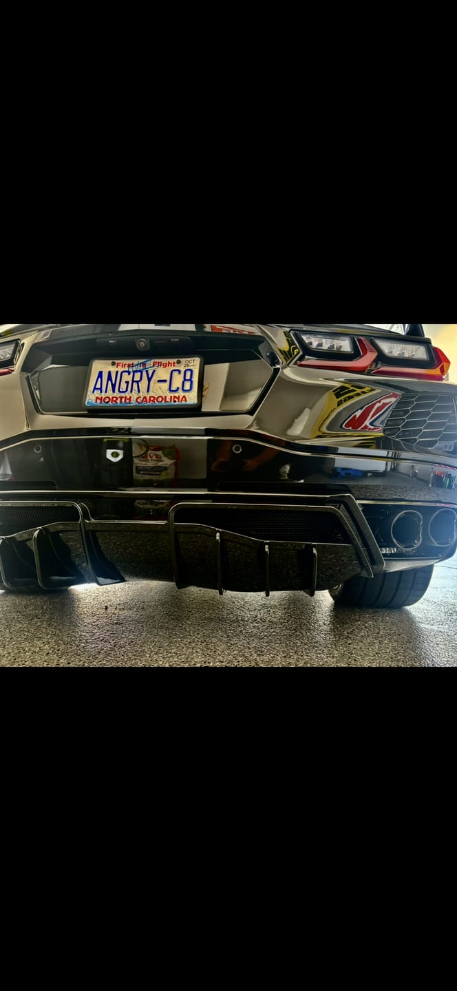 Customer photo review of Corvette C8 Rear Bumper Add-On Diffuser Splitter Lip