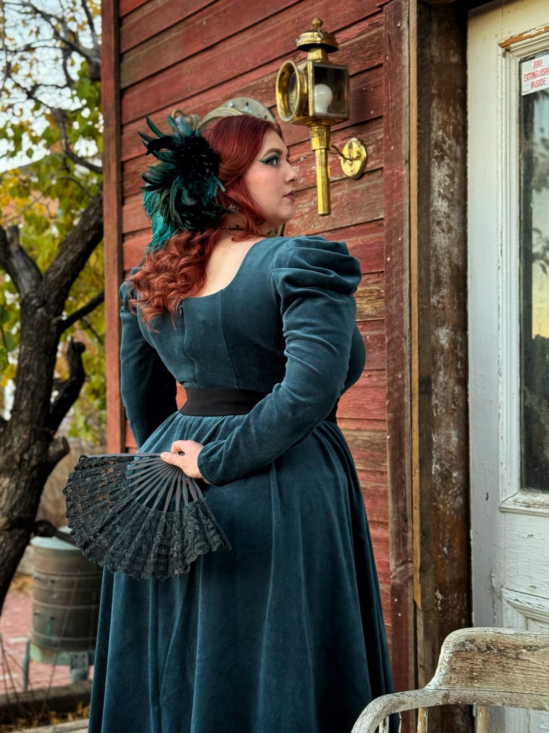 Customer photo review of FINAL SALE - CRIMSON PEAK™ Lady Lucille Victorian Dress with Capelet in Teal