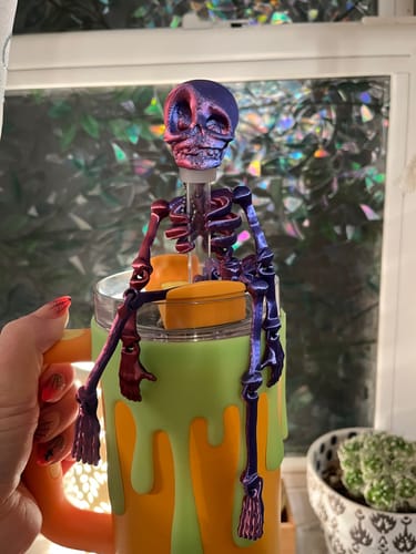 Customer photo review of 3D Skeleton Charm - Tumbler Handle Charm *Est. Restock 10-25*