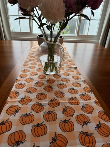 Customer photo review of Subtle F*ck Trump Fall Pumpkin Table Runner